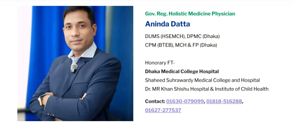 Aninda Datta – Govt. Reg. Holistic Medicine Physician